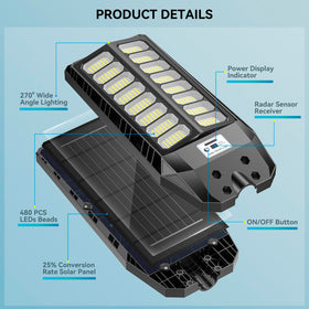 VOOJOY 8000W motion sensor activation for responsive security lighting at night