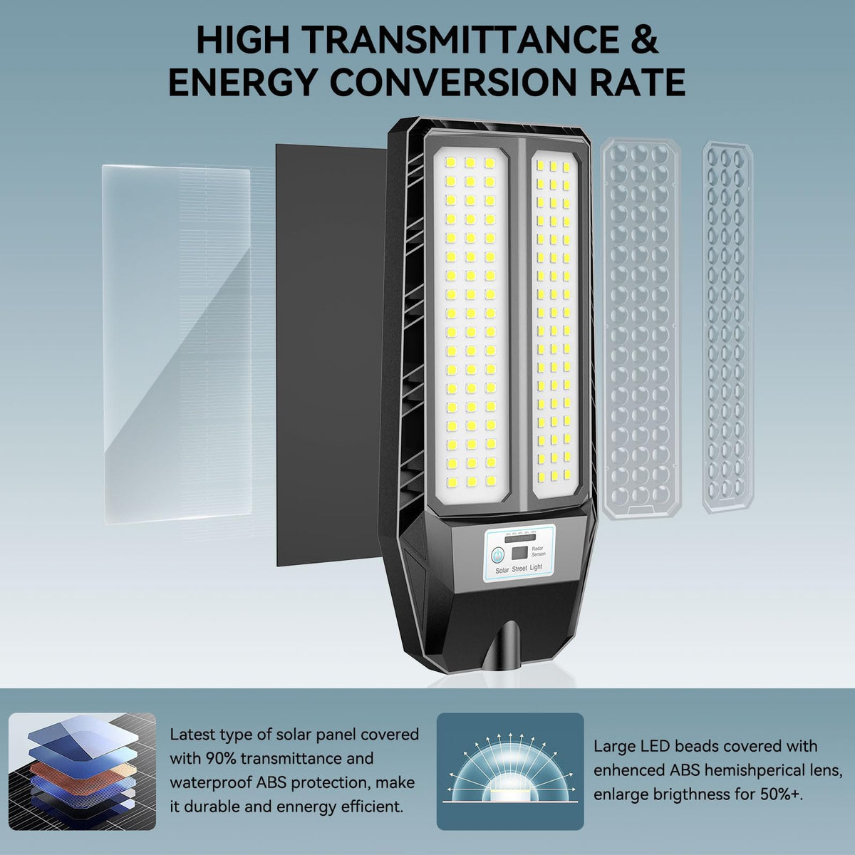 VOOJOY remote-control street light for easy outdoor adjustments