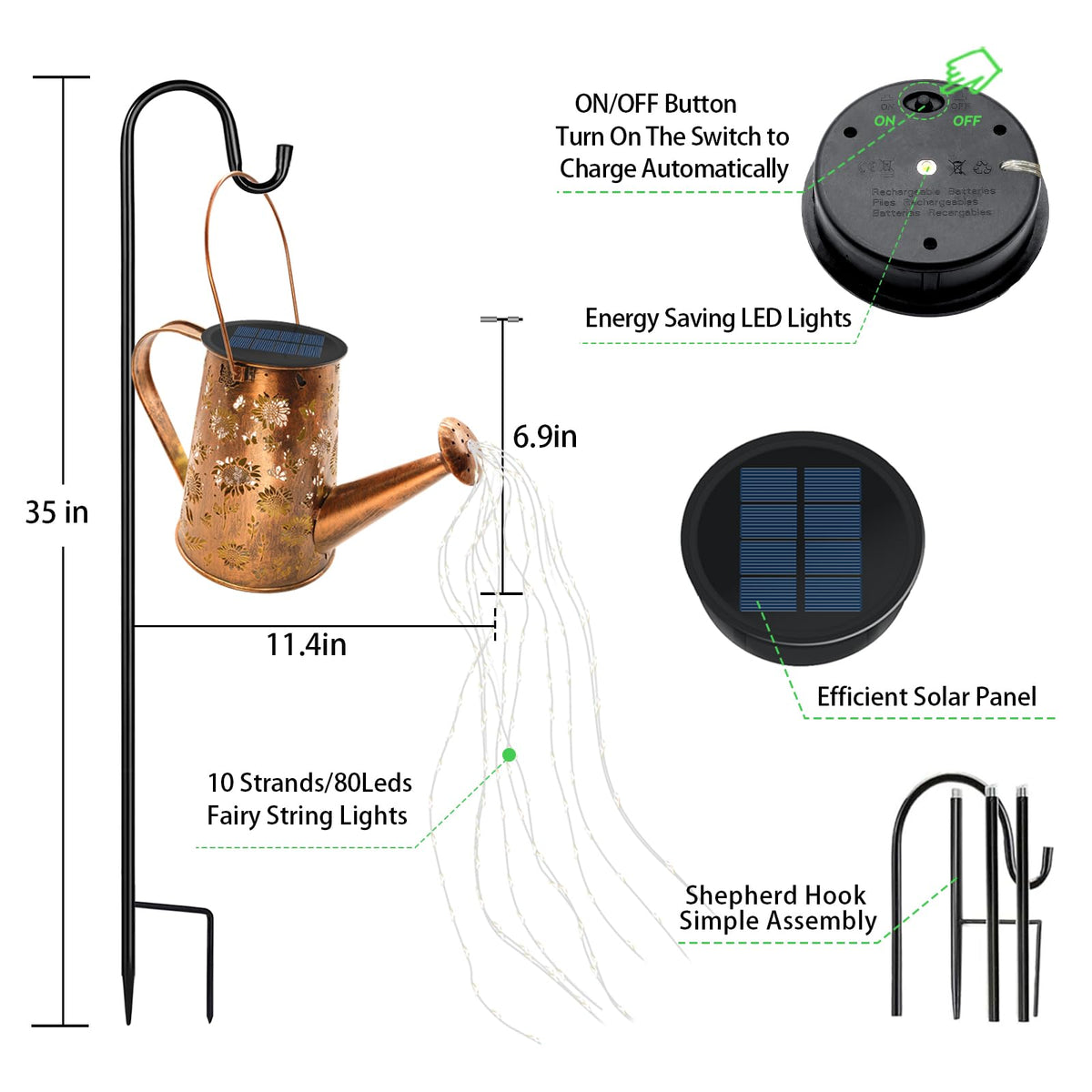 VOOKRY 80 LED string creates warm, energy-efficient garden lighting