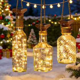 VOOKRY cork-bottom LED lights inside a bottle for elegant decor