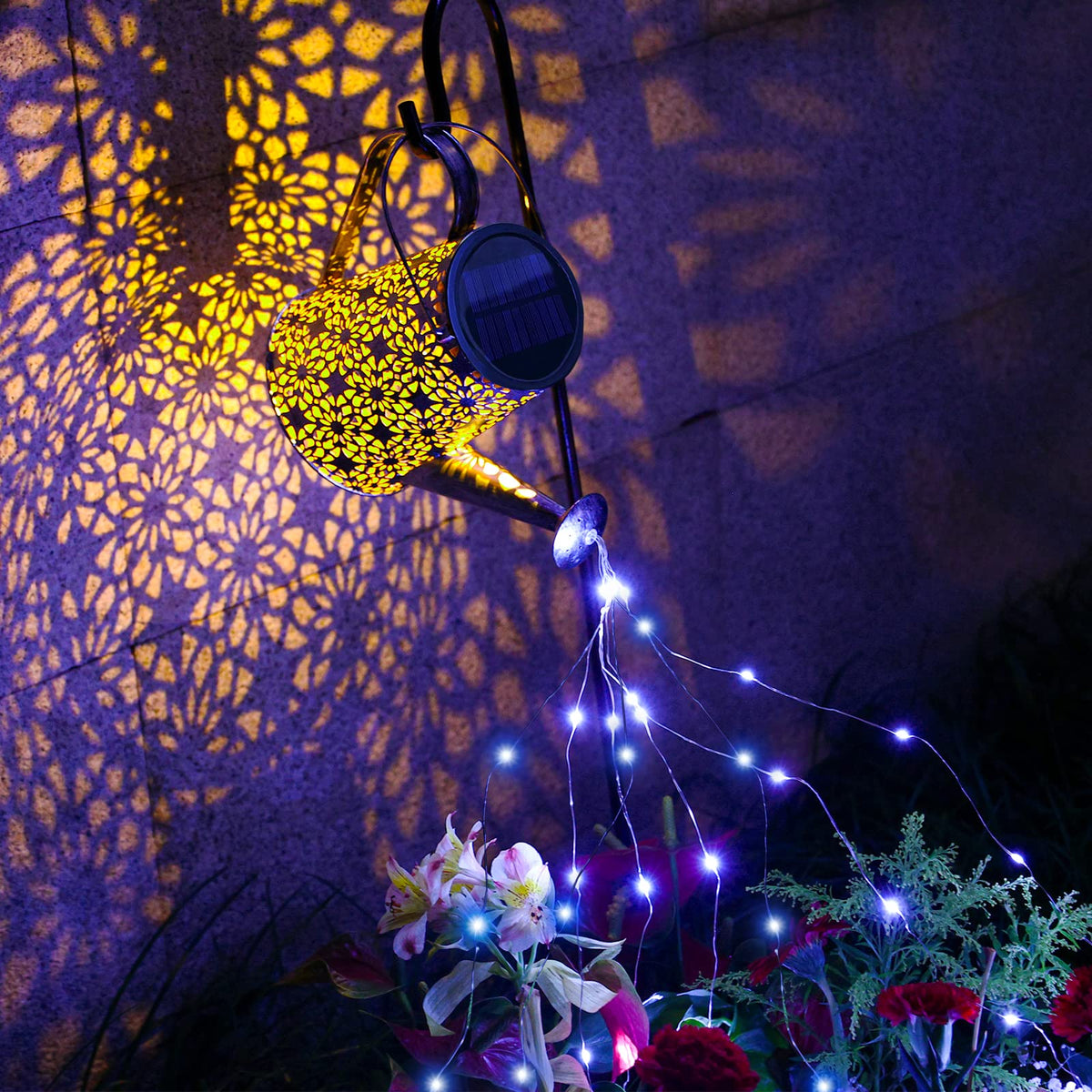 VOOKRY 80 LED flow lights create a magical path lighting for garden borders.