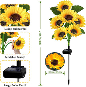 VOOKRY sunflower lights decorate pathways for safe night illumination.