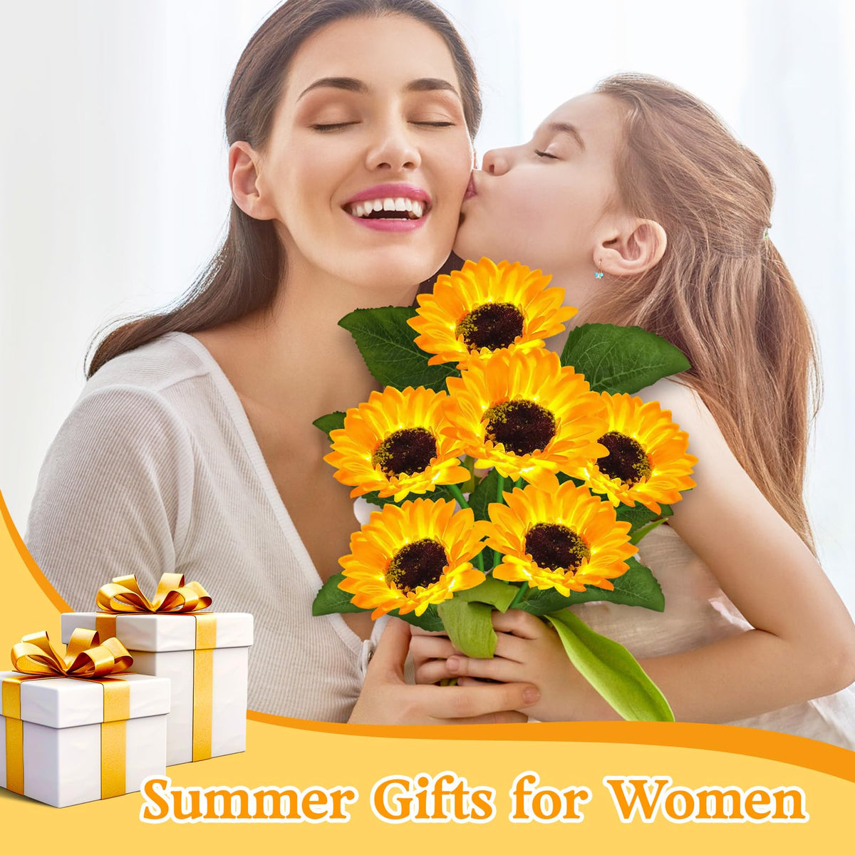 VOOKRY sunflower lights create wedding and outdoor event ambience.