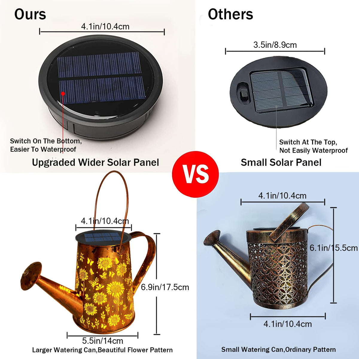 VOOKRY upgraded solar panel captures sun for longer lighting