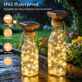 VOOKRY wine bottle lights decorate garden and patio with soft lighting
