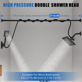 Voolan dual shower heads brass diverter detail illustrating versatile flow options