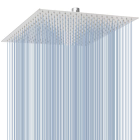Voolan oversize 16-inch square shower head showing broad surface for immersion.