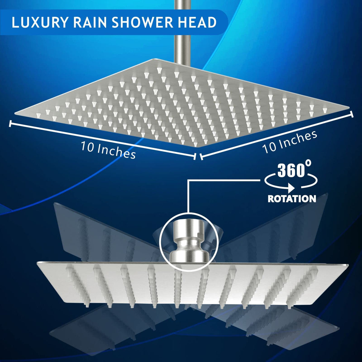 Voolan Rain Shower Head easy installation on standard G1/2 inch threads