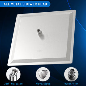 Voolan rain shower head delivering waterfall-like full body coverage.