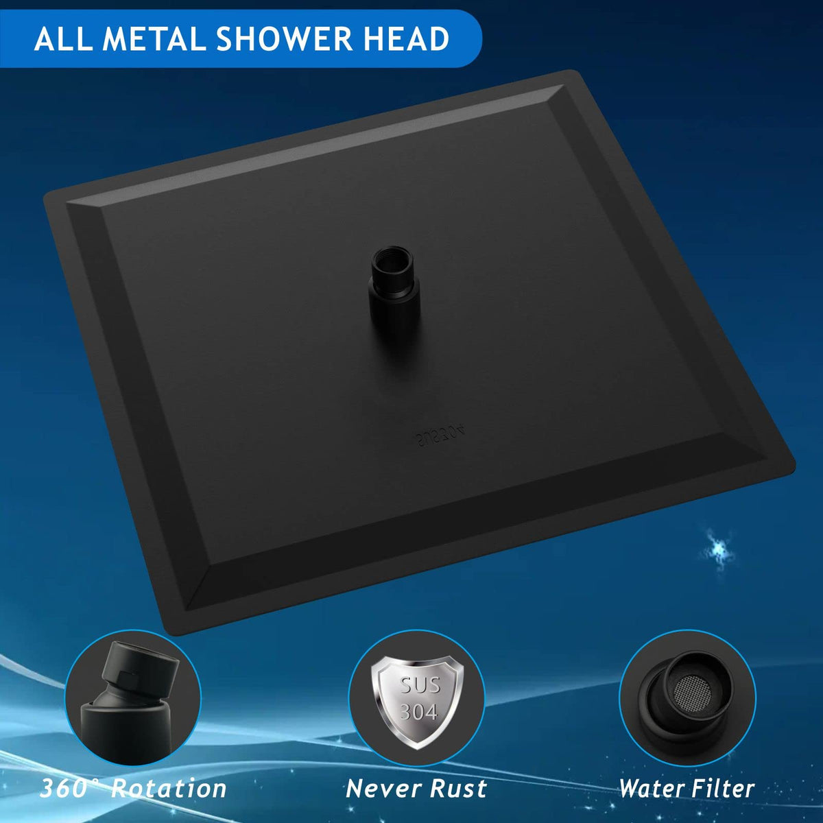 Voolan Rainfall Shower Head provides full-body coverage suitable for two-person showers