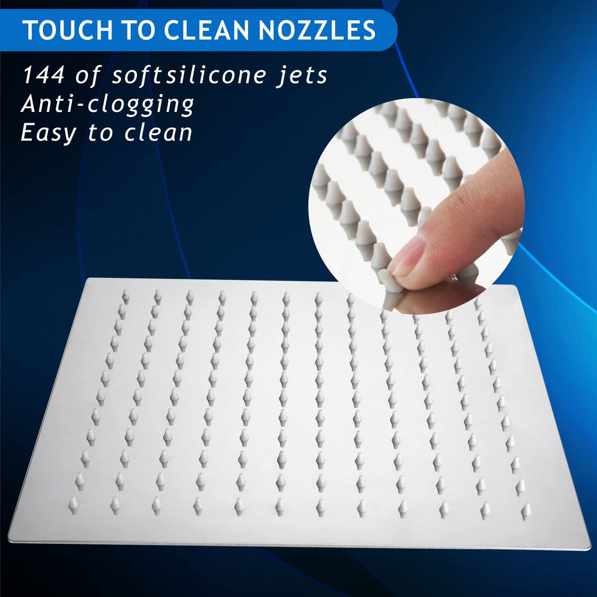 Voolan stainless steel shower head resists rust for lasting shine