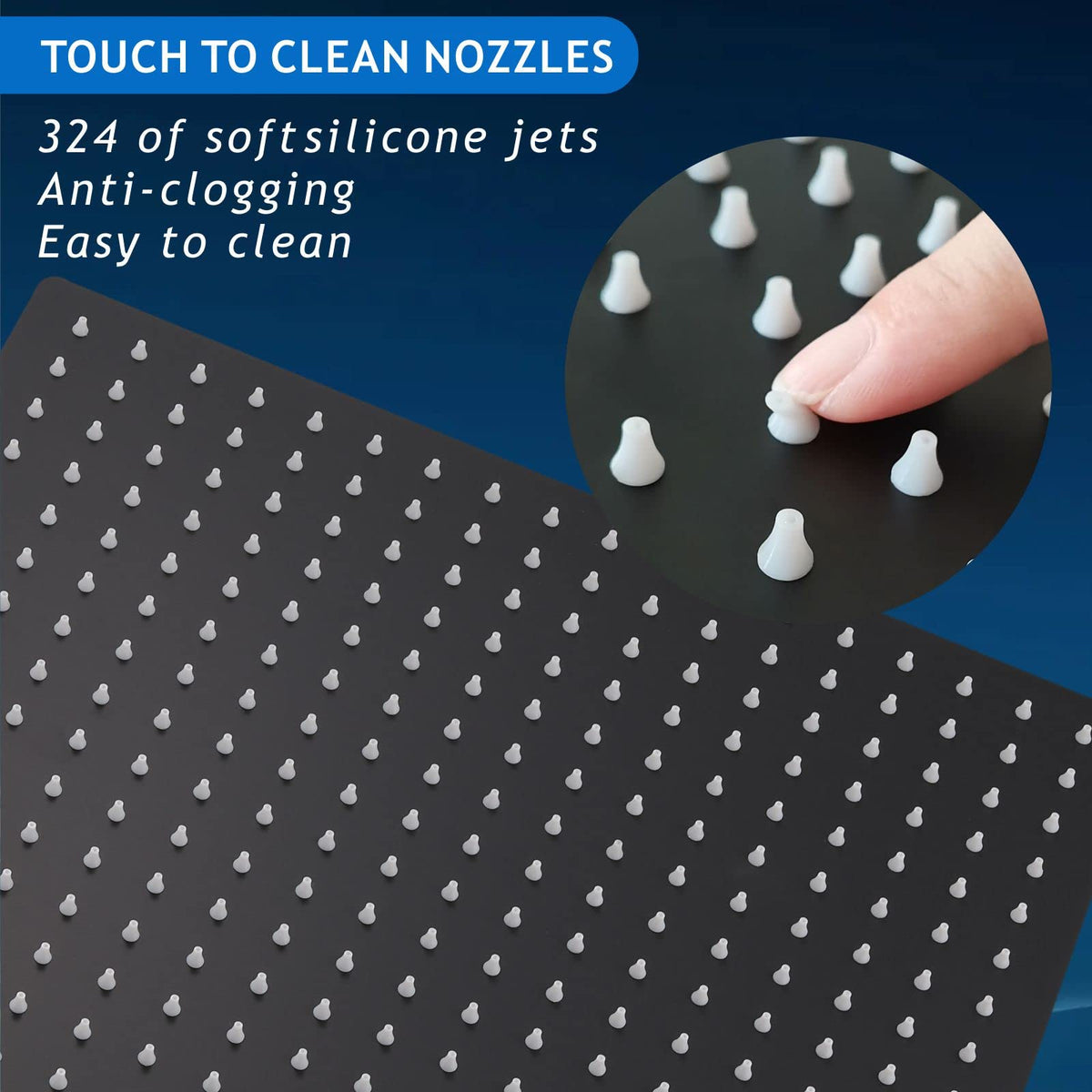 Voolan stainless steel showerhead in 304 grade resists wear and rust