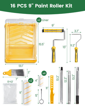 Voomey 2-inch brush, stirrer, and drop cloth bundle for efficient prep and protection.
