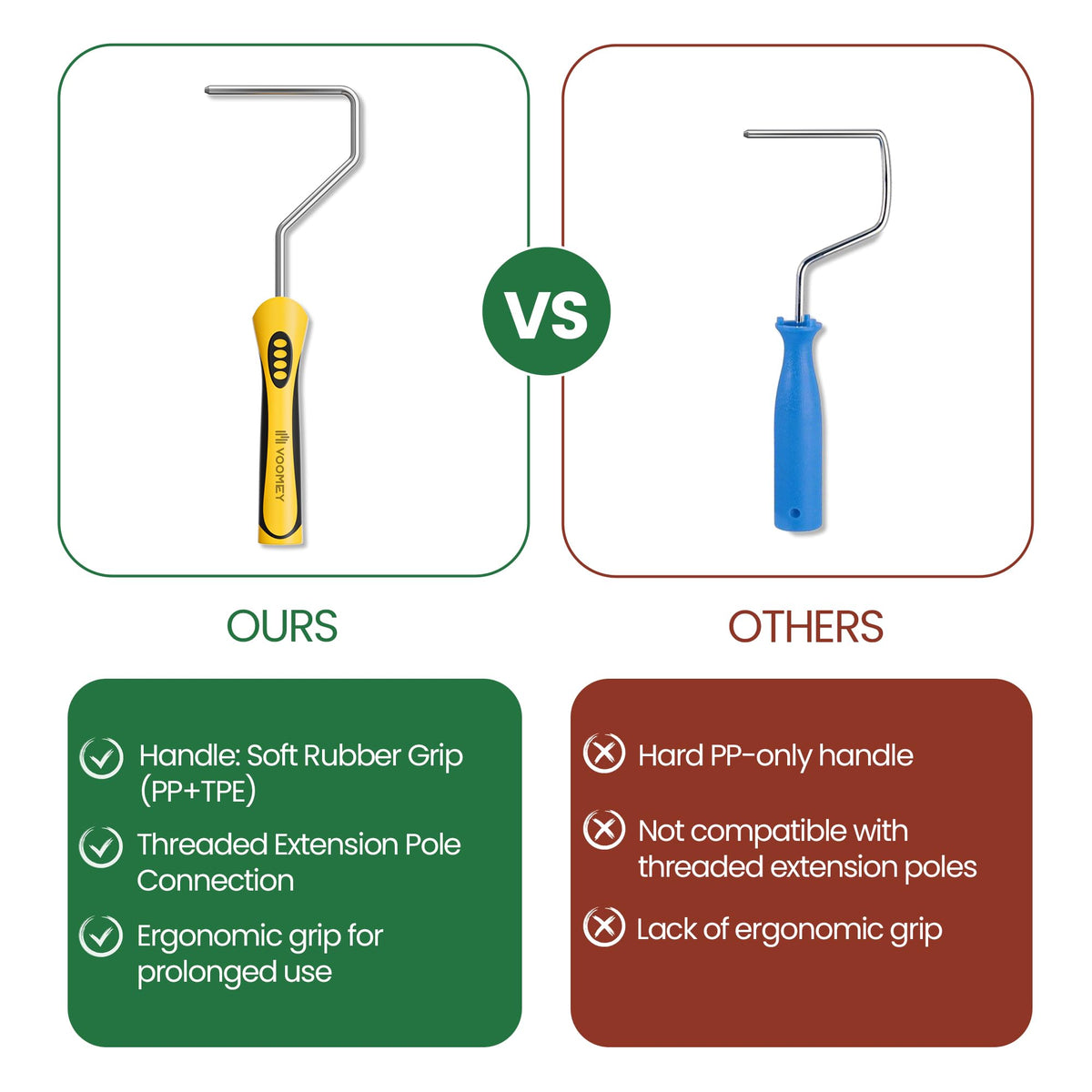 Voomey 2-inch paint brush supports detail work and clean lines.