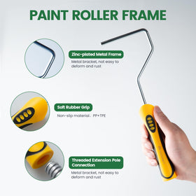Voomey microfiber roller covers provide even coats on small surfaces and tight corners.