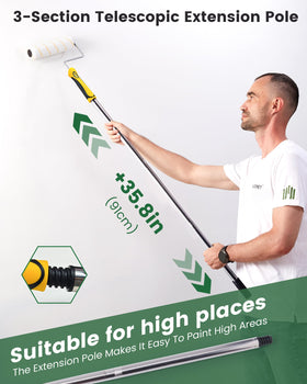 Voomey 9-inch roller frames maintain stability for a smooth finish.