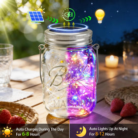 Easy outdoor installation with VOOKRY solar mason jar lids.