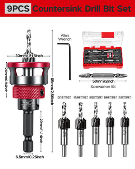 Vorhixa 82-degree countersink angle enables accurate screw seating in woodworking.