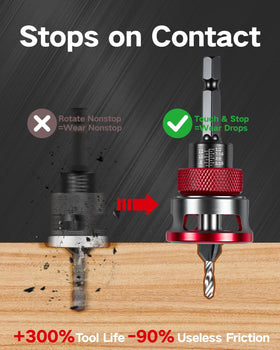 Vorhixa adjustable depth stop collar provides repeatable depths for consistent countersinks.