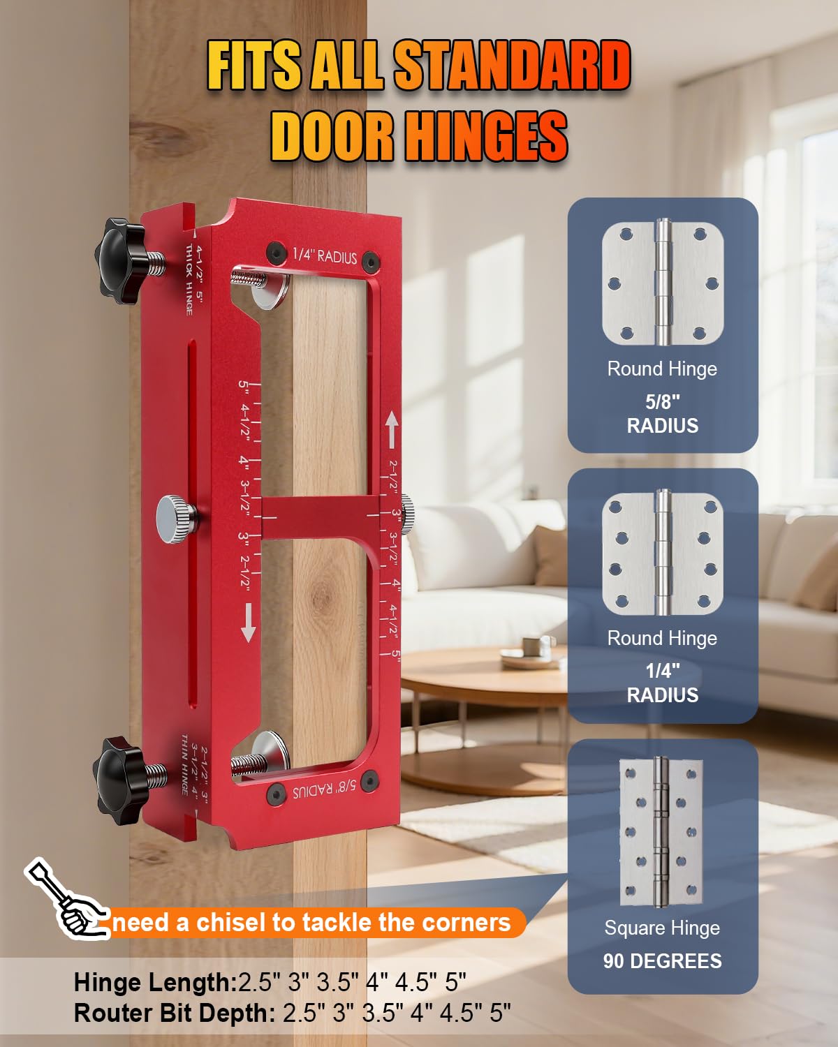 Vorhixa door latch installation kit illustrating flush recess routing for faceplates.
