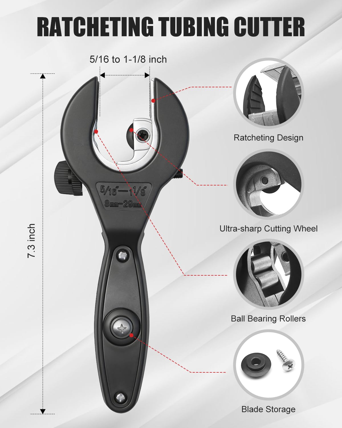 Vorhixa heavy-duty pipe cutter with deburring tool kit, ready for professional use