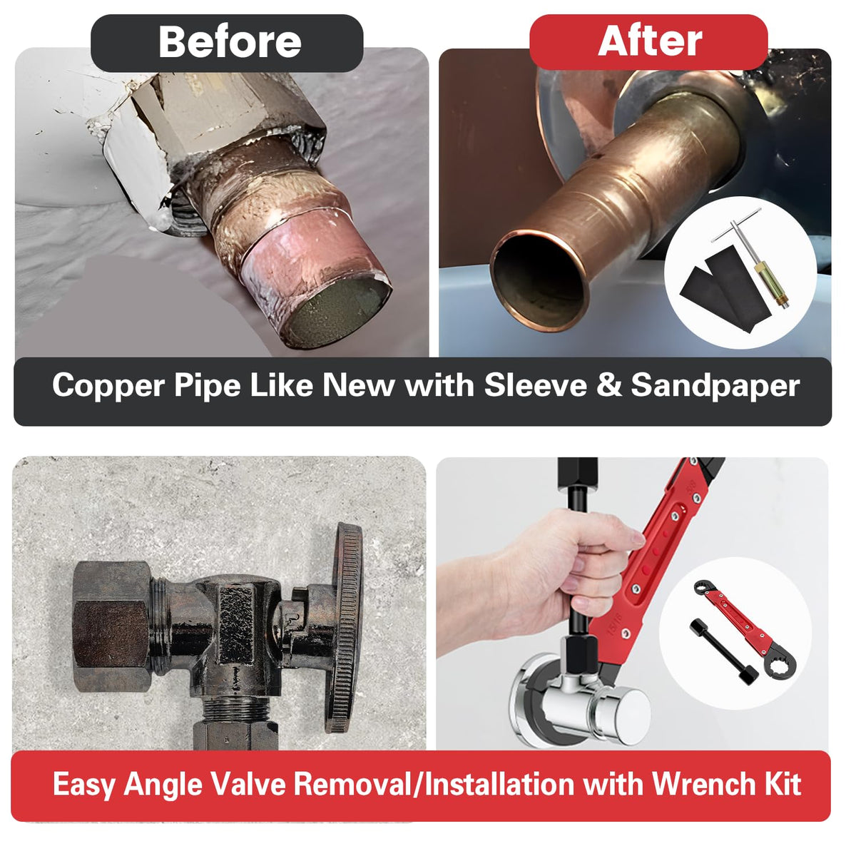 Vorhixa sandpaper cleans rust for a tight seal
