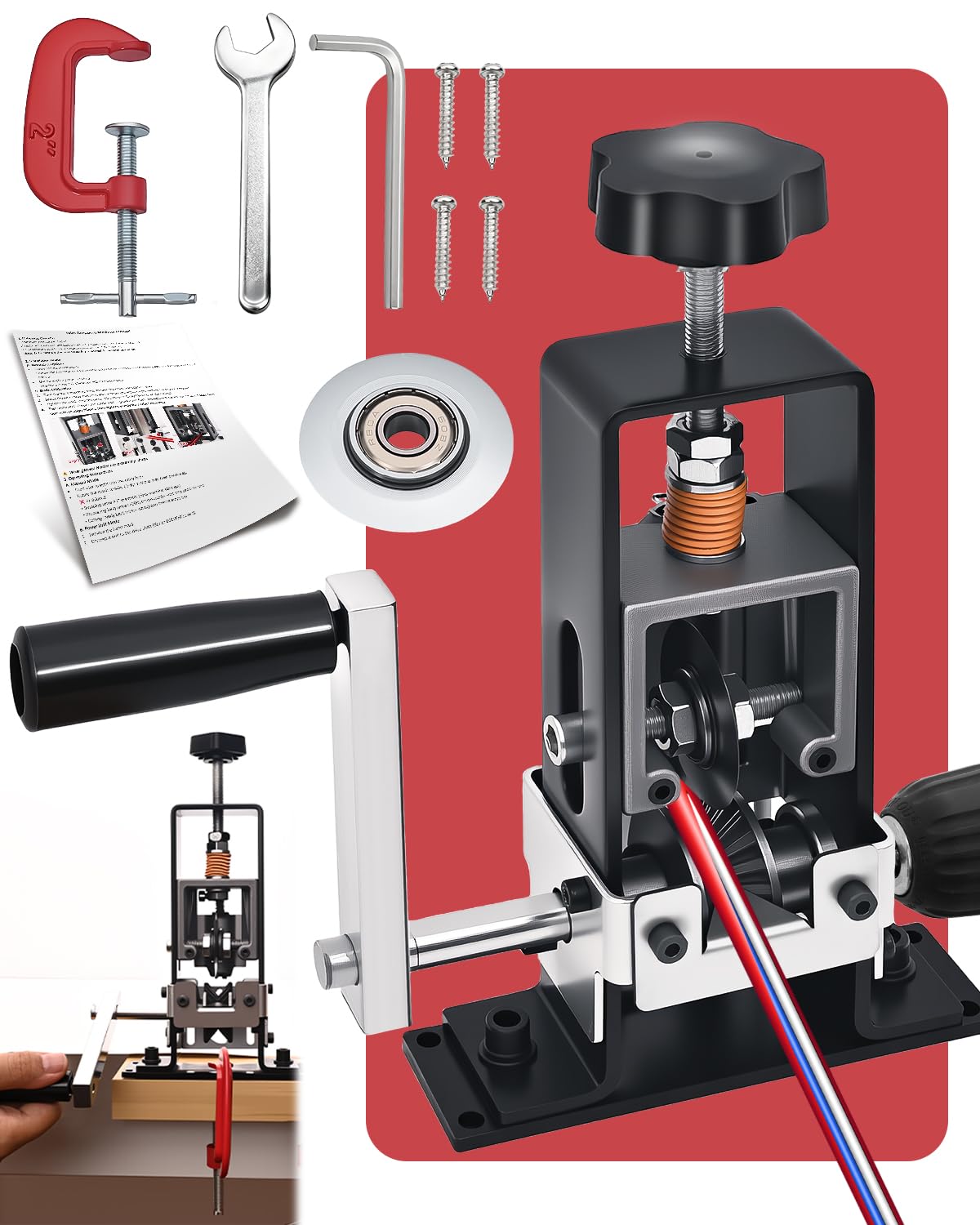 Vorhixa wire stripper machine in manual crank mode for precise DIY prep