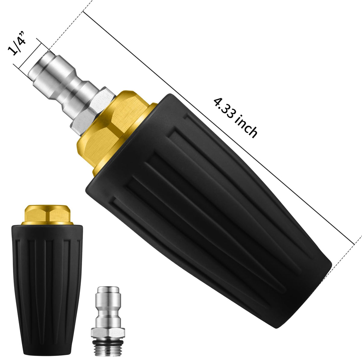 Vorigy 15-degrees nozzle for a wider spray and faster prep.