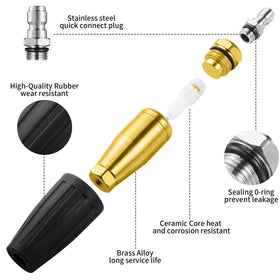Vorigy 40-degrees nozzle delivers gentler, even cleaning on surfaces.
