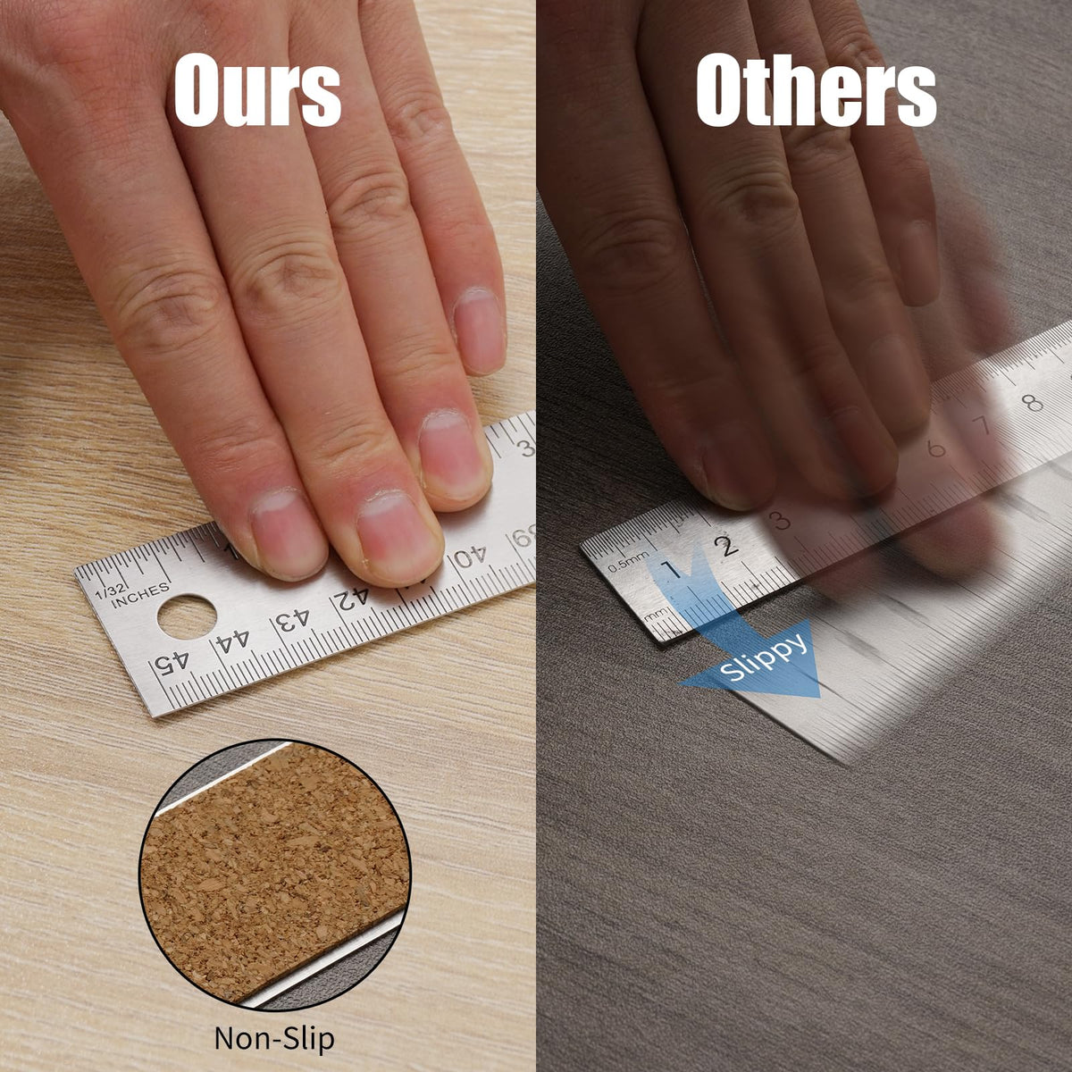 VORIGY etched inch and metric marks boost readability and speed.