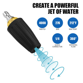 VORIGY Rotating water stream provides even coverage on surfaces