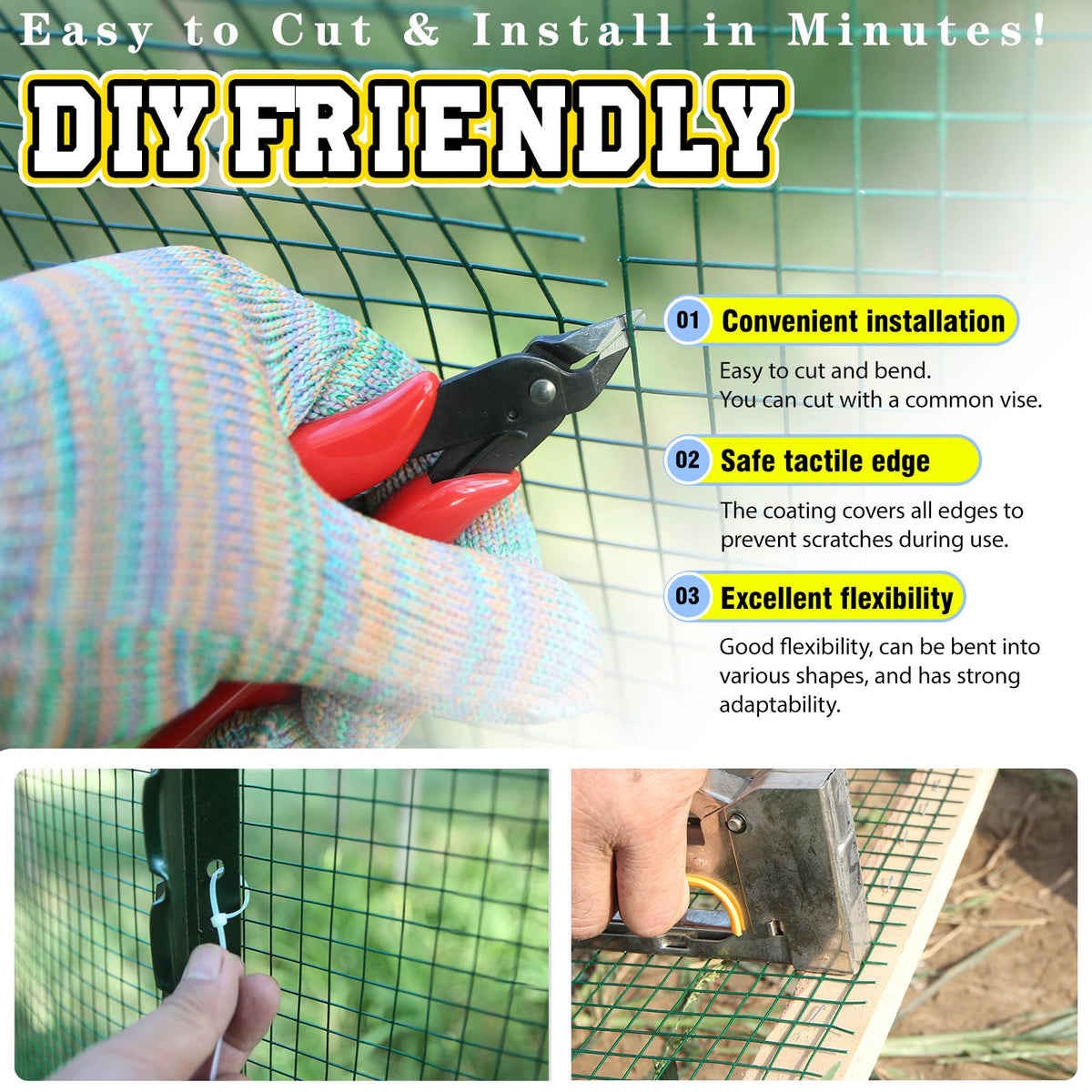 Vorlaxen garden bed barrier using 1/2 inch mesh to deter pests