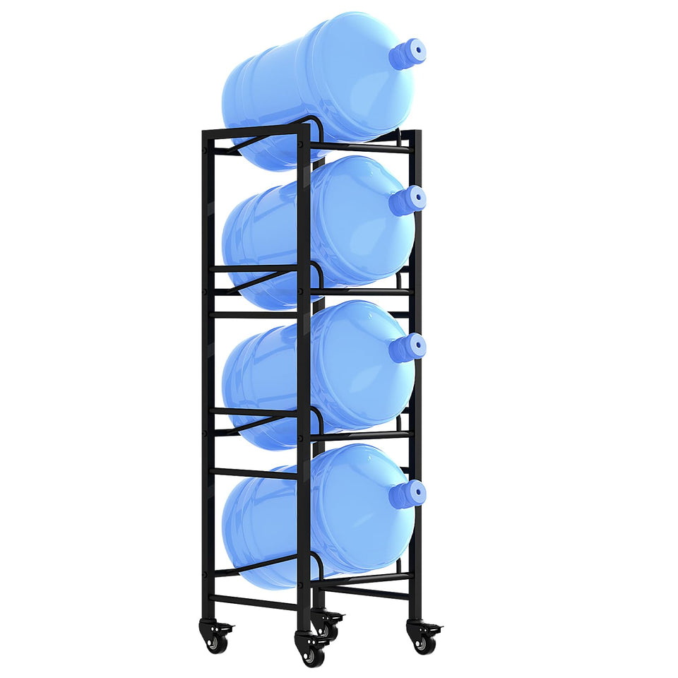 Vorshape 4-tier water jug holder with wheels for easy mobility and relocation.
