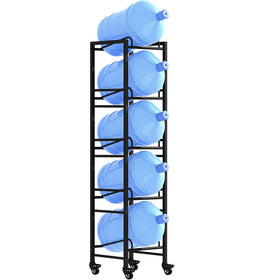 Vorshape 5-gallon jug holder with four wheels enables easy mobility.