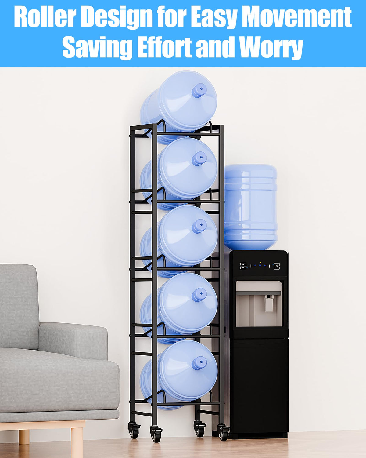 Vorshape movable stand fits kitchens, garages, or offices with ease.
