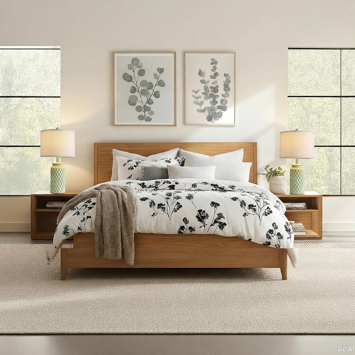 Vortether five-foot cord bedside lamps offer flexible placement.