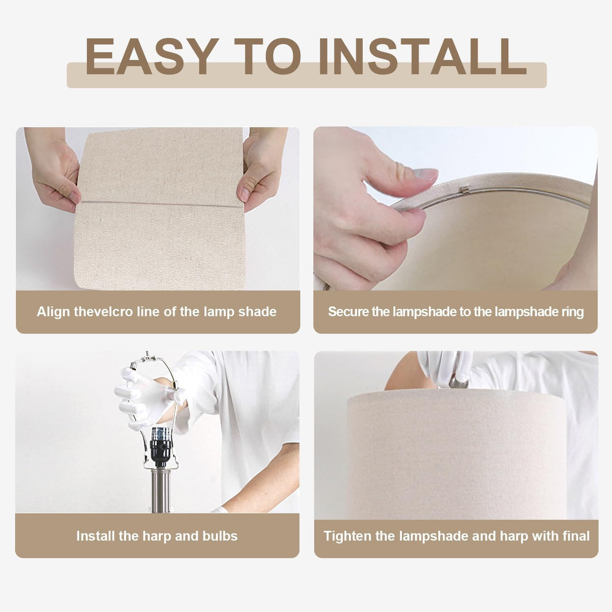 Vortether soft linen shade lamp delivers warm glow for bedrooms.