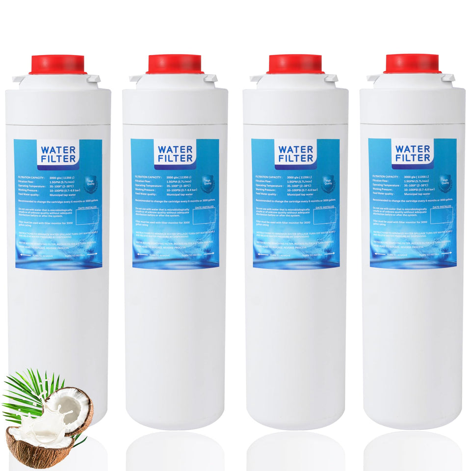 Vorynne Water Filter 4-Pack box front shows compatibility with bottle stations.