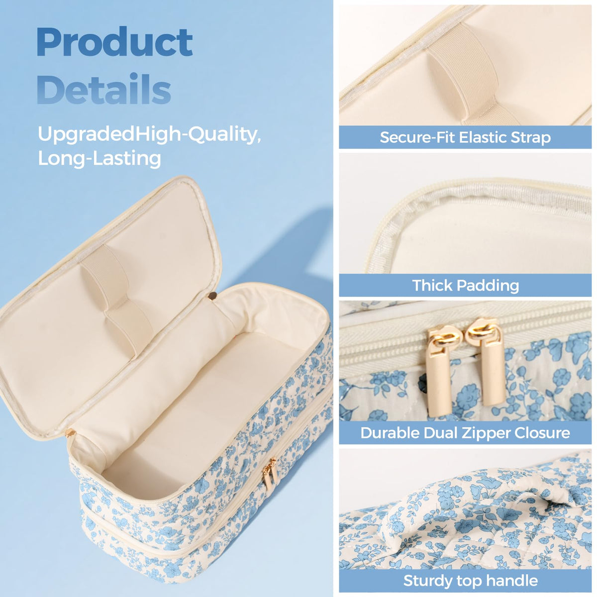 Dual-layer storage keeps styler, attachments, and cords organized in Voryssent bag.