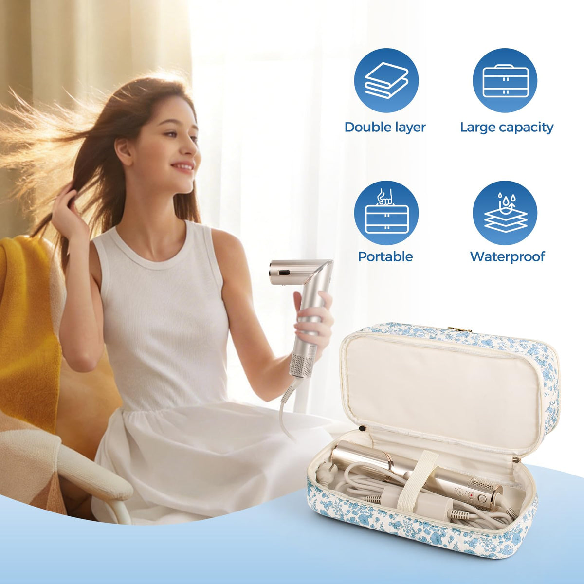 Lightweight case with sturdy handle for travel and home use by Voryssent.