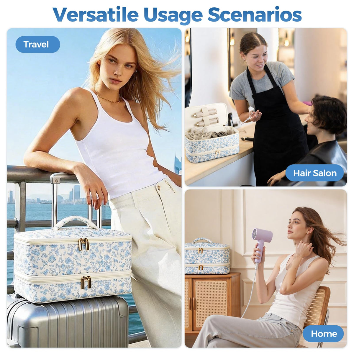 Travel-ready organizer keeps Dyson Airwrap and Shark tools ready on the go, Voryssent.