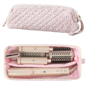 Voryssent Quilted Hair Tool Travel Bag front view keeps tools neatly organized on the go.