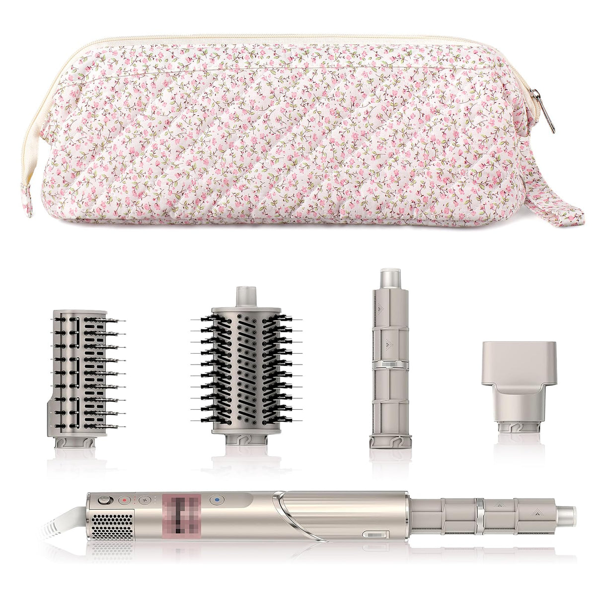 Voryssent Quilted Hair Tool Travel Bag wide opening enables quick access to attachments.