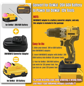 Vosaplk YMWLKJ 20V/60V to 12V battery converter powers 12V tools