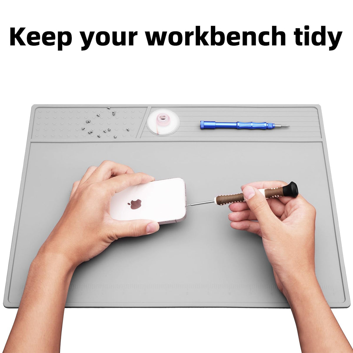 VOTCT grey soldering mat counter-use as heat-safe pan holder