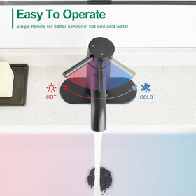 Matte black finish on VOTON faucet resists fingerprints and scratches.