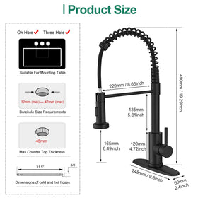 VOTON braided hose faucet with filter prevents clogs and rust.