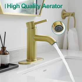VOTON faucet handle closeup highlighting smooth single-lever control.