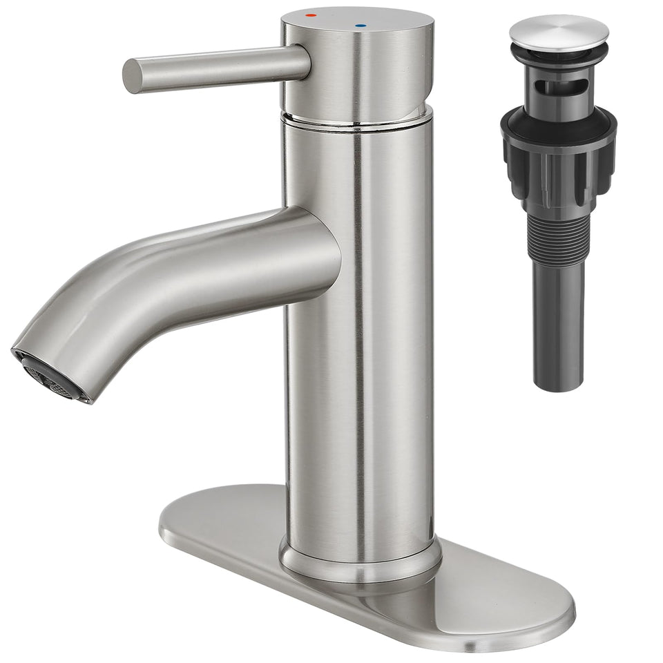 VOTON brushed nickel bathroom faucet for durable daily use.