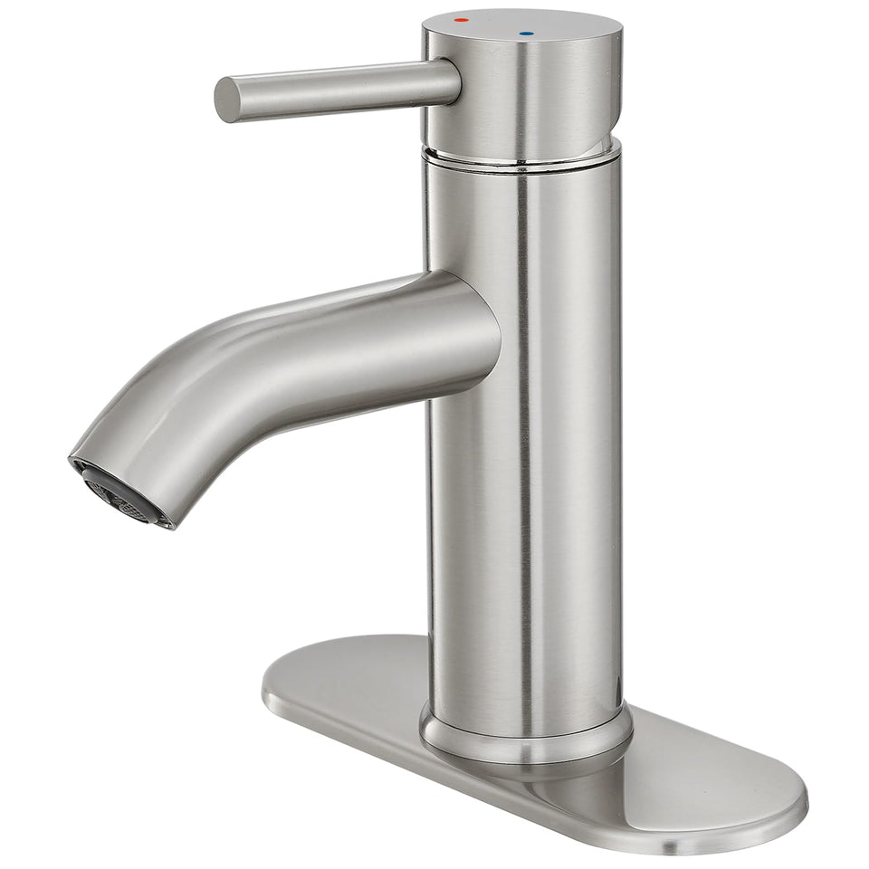VOTON brushed nickel one-handle faucet with clean lines and durable finish.
